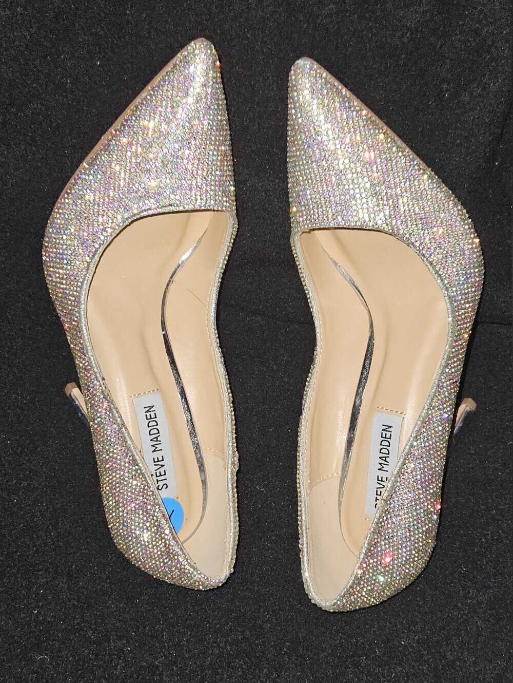 Steve Madden Rhinestone/Crystal Pointed Toe Heels w/Multicolor Sparkle -Size 7.5